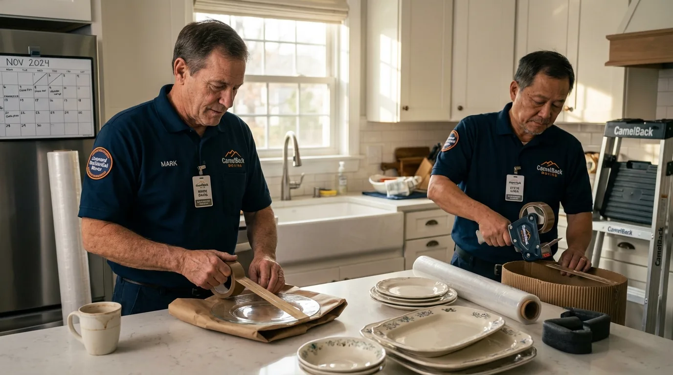Professional crew packing kitchen dishware in Sheffield, AL